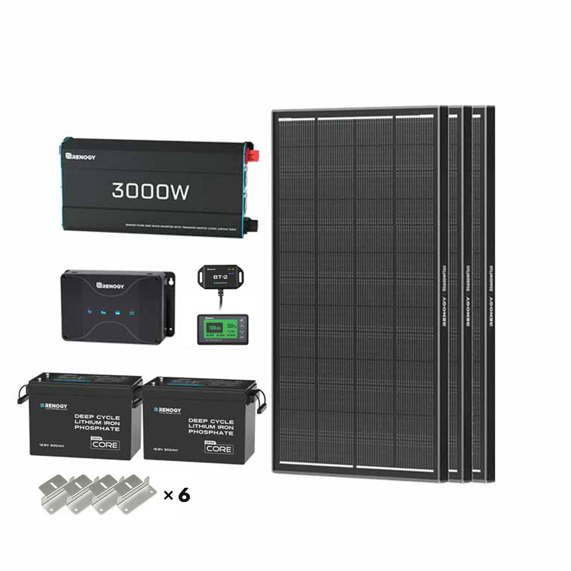 5.12kWh Power Kit | 200Ah LiFePO4 Batteries, 3000W Inverter