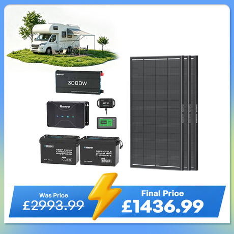 5.12kWh Power System | 200Ah LiFePO4 Batteries, 3000W Inverter