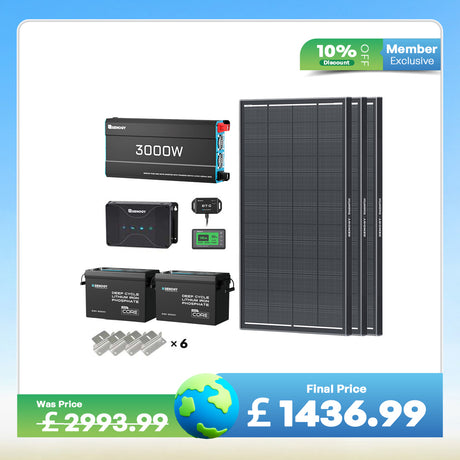 5.12kWh Power Kit | 200Ah LiFePO4 Batteries, 3000W Inverter