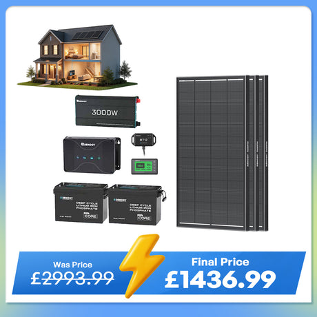 5.12kWh Power System | 200Ah LiFePO4 Batteries, 3000W Inverter