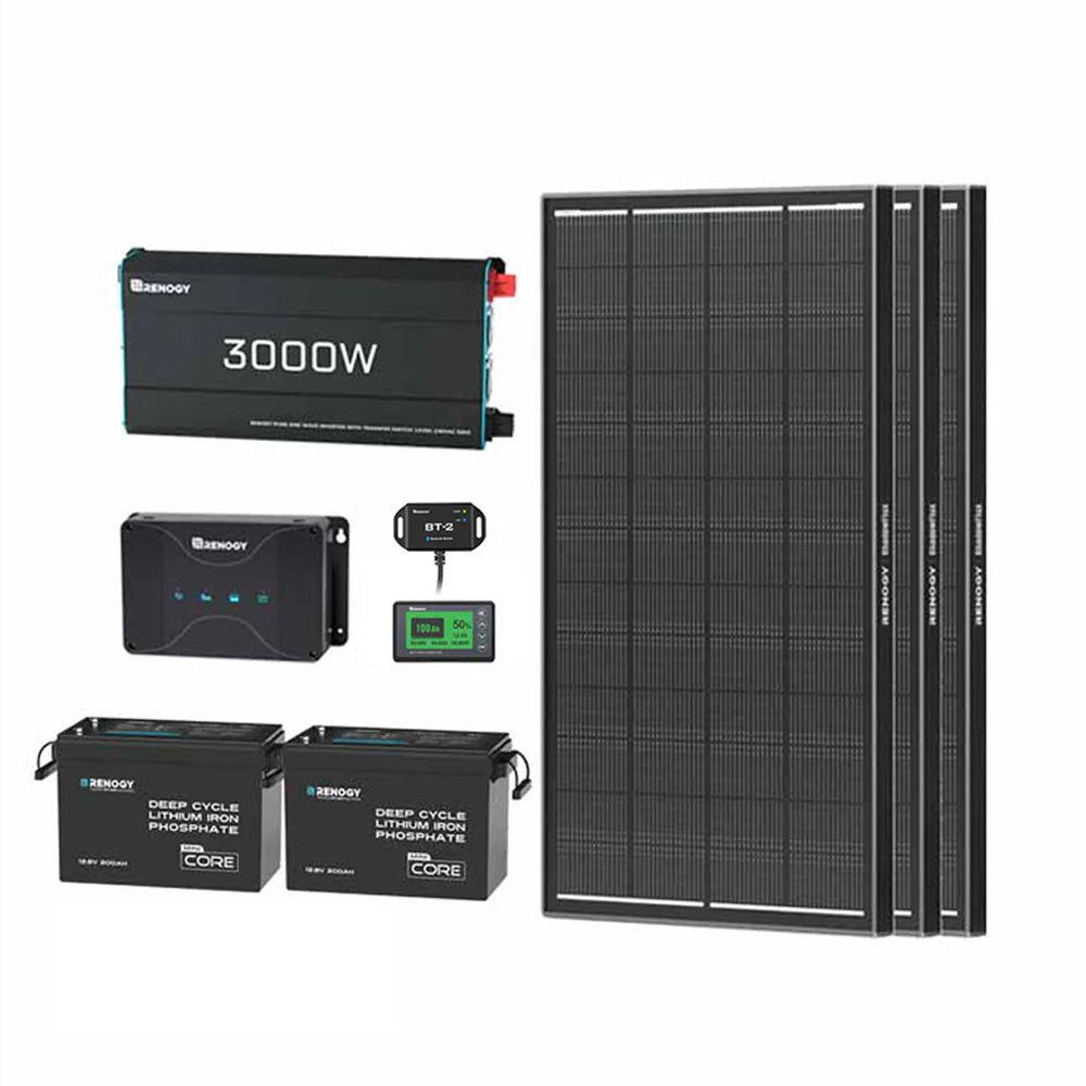 5.12kWh Power System | 200Ah LiFePO4 Batteries, 3000W Inverter