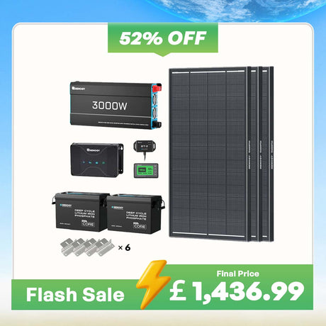 5.12kWh Power Kit | 200Ah LiFePO4 Batteries, 3000W Inverter