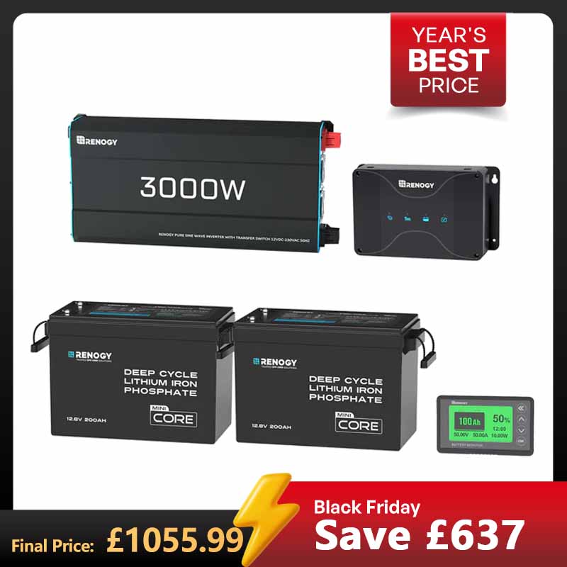 5.12kWh Power Kit | 200Ah LiFePO4 Batteries, 3000W Inverter