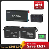 5.12kWh Power Kit | 200Ah LiFePO4 Batteries, 3000W Inverter