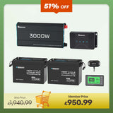 5.12kWh Power Kit | 200Ah LiFePO4 Batteries, 3000W Inverter