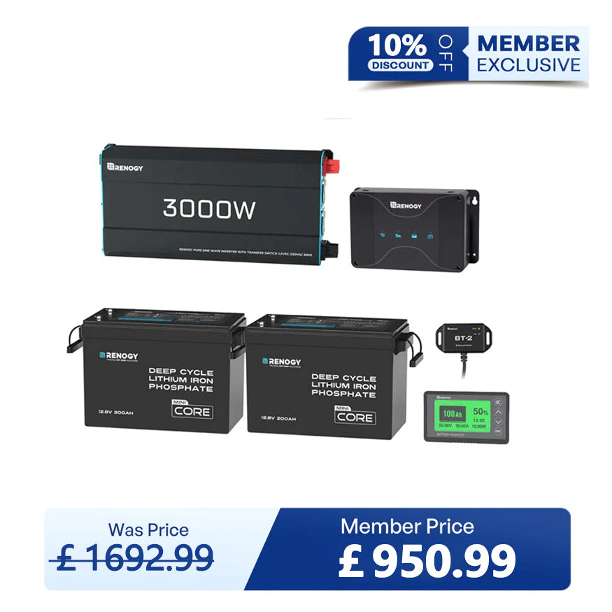 5.12kWh Power Kit | 200Ah LiFePO4 Batteries, 3000W Inverter