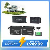 5.12kWh Power System | 200Ah LiFePO4 Batteries, 3000W Inverter