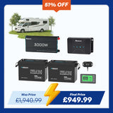 5.12kWh Power System | 200Ah LiFePO4 Batteries, 3000W Inverter
