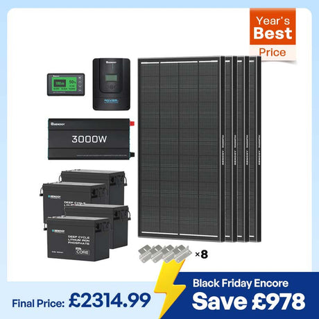 10.24kWh Off-Grid Power Kit | 3000W Inverter, 60A MPPT