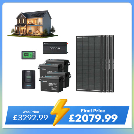 10.24kWh Off-Grid Power Kit | 3000W Inverter, 60A MPPT