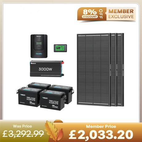 10.24kWh Off-Grid Power Kit | 3000W Inverter, 60A MPPT