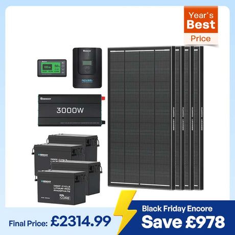 10.24kWh Off-Grid Power Kit | 3000W Inverter, 60A MPPT