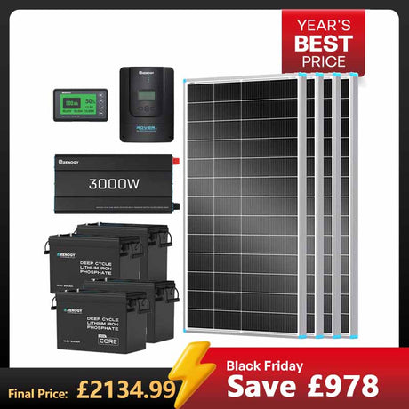 10.24kWh Off-Grid Power Kit | 3000W Inverter, 60A MPPT