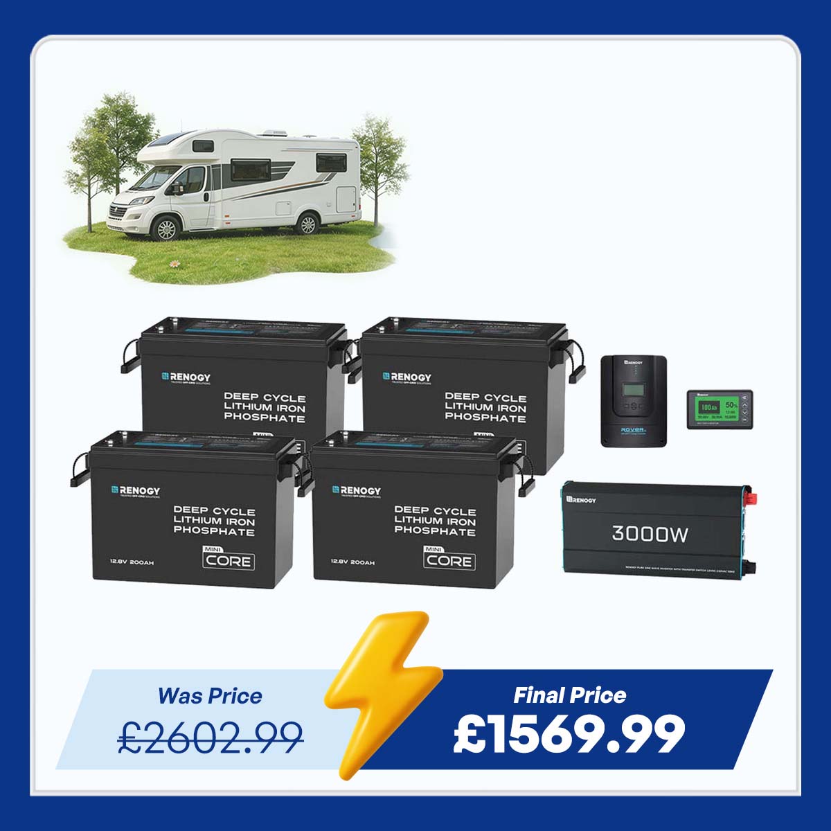 10.24kWh Off-Grid Power Kit | 3000W Inverter, 60A MPPT