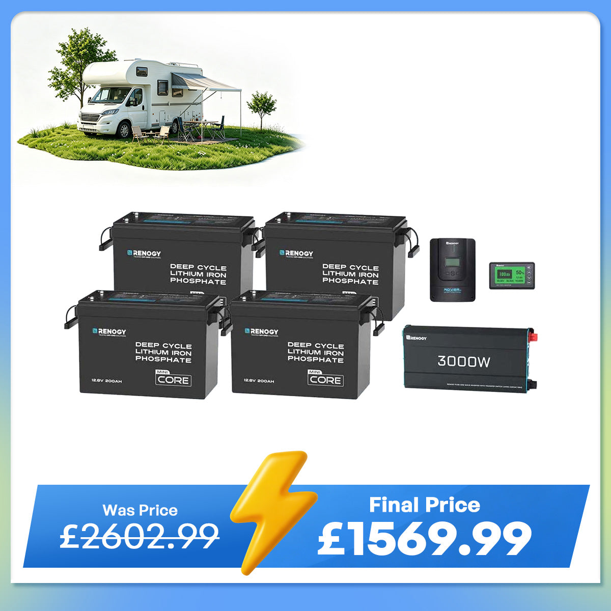 10.24kWh Off-Grid Power Kit | 3000W Inverter, 60A MPPT