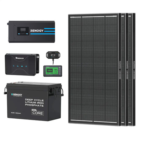 3.84kWh Hybrid Power Kit | 2000W Inverter Charger, 300Ah LiFePO4 Battery