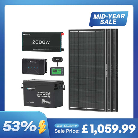 3.84kWh Motorhome Power Kit | 300Ah LiFePO4 Battery, 2000W Inverter