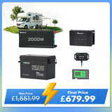 3.84kWh Motorhome Power Kit | 300Ah LiFePO4 Battery, 2000W Inverter