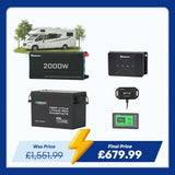 3.84kWh Motorhome Power Kit | 300Ah LiFePO4 Battery, 2000W Inverter