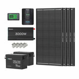 7.68Kwh Off-Grid Power System | 3000W Inverter, 300Ah Lithium Battery x2
