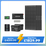 7.68Kwh Off-Grid Power System | 3000W Inverter, 300Ah Lithium Battery x2
