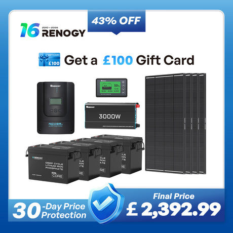 15.36kWh Off-Grid Power Kit | 3000W Inverter, 60A MPPT