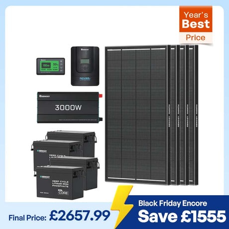 15.36kWh Off-Grid Power Kit | 3000W Inverter, 60A MPPT