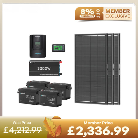 15.36kWh Off-Grid Power Kit | 3000W Inverter, 300Ah Batteies