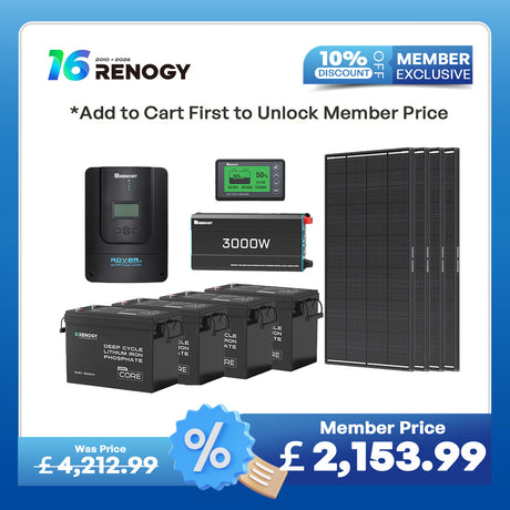 15.36kWh Off-Grid Power Kit | 3000W Inverter, 60A MPPT