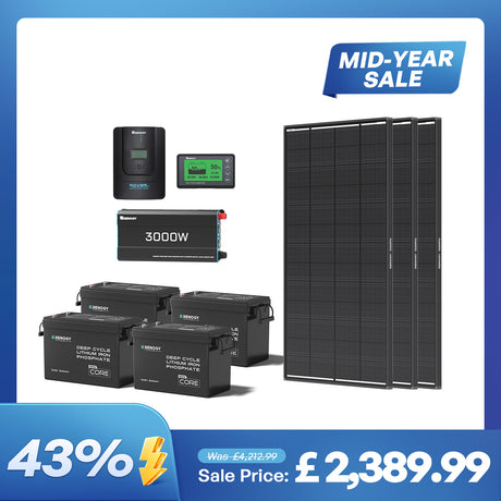 15.36kWh Off-Grid Power Kit | 3000W Inverter, 60A MPPT