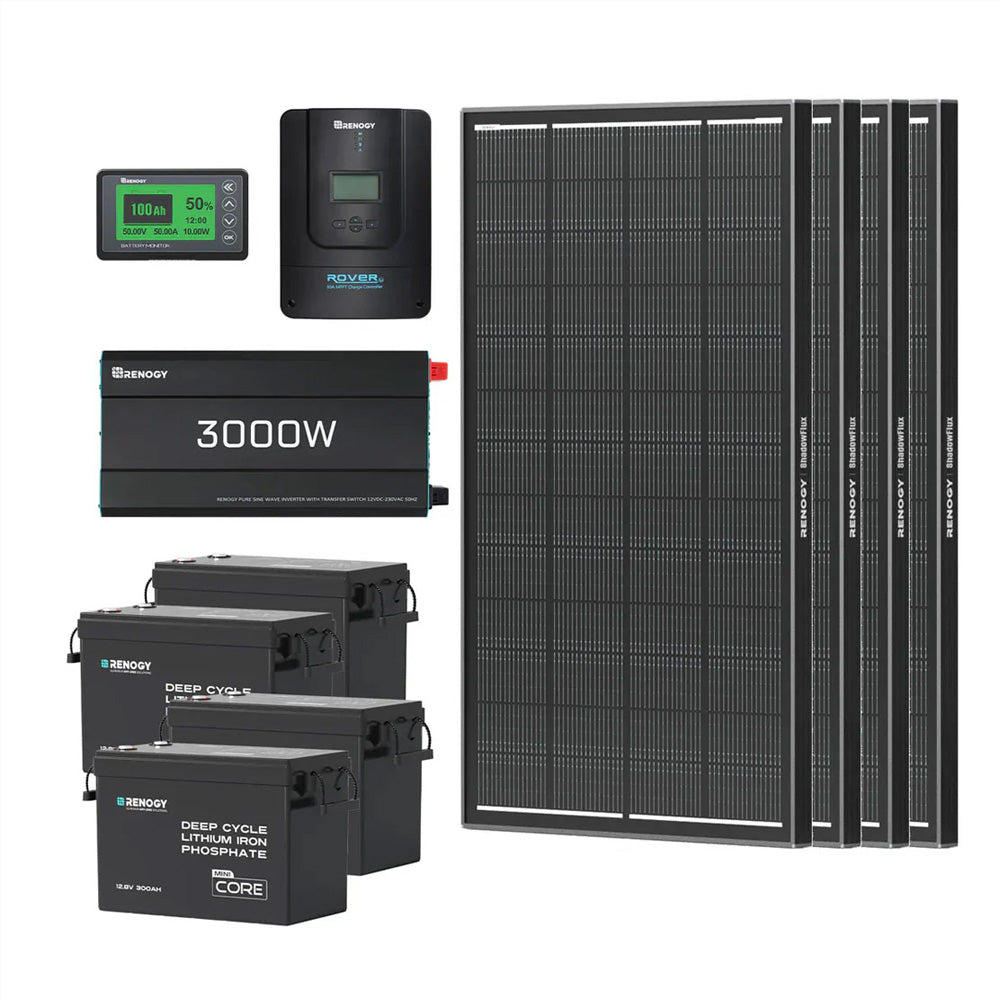 15.36kWh Off-Grid Power Kit | 3000W Inverter, 60A MPPT