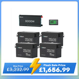 15.36kWh Off-Grid Power Kit | 3000W Inverter, 300Ah Batteies
