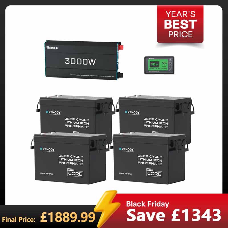 Renogy 15.36kWh Off-Grid Power Kit | 3000W Inverter, 60A MPPT