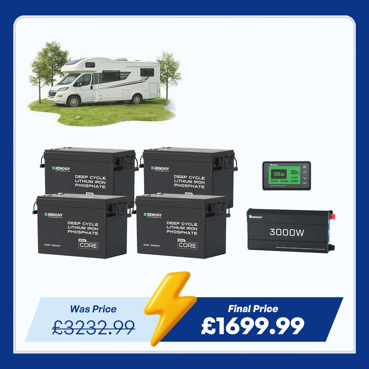 15.36kWh Off-Grid Power Kit | 3000W Inverter, 60A MPPT