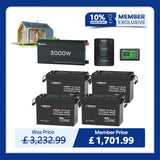 15.36kWh Off-Grid Power Kit | 3000W Inverter, 60A MPPT