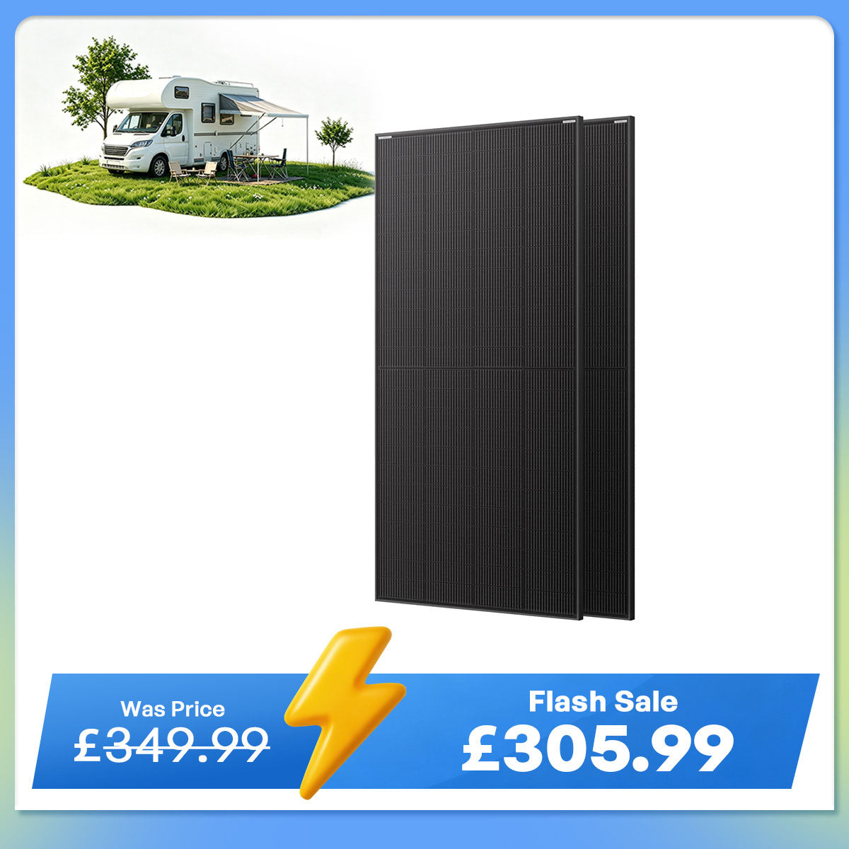 320W N-Type Bifacial Solar Panel (2-Pack)