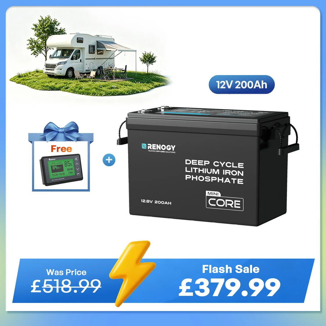 Core Mini - 12.8V 200Ah LiFePO4 Battery w/ Low-Temperature Protection