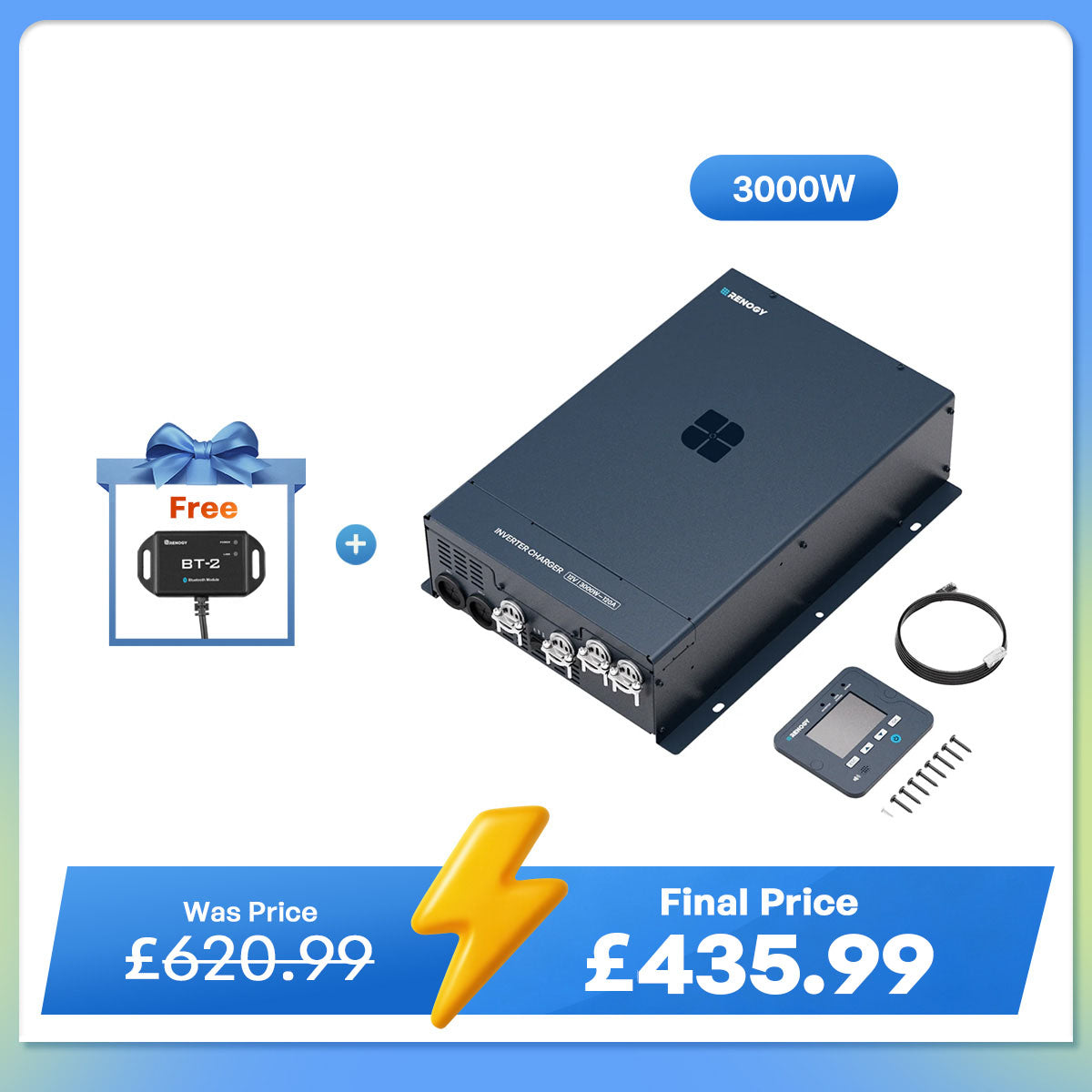 12V 3000W HF Inverter Charger Pure Sine Wave High-Frequency