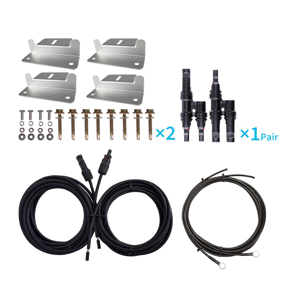 Wiring Mounting Kit Two Solar Panels Setup