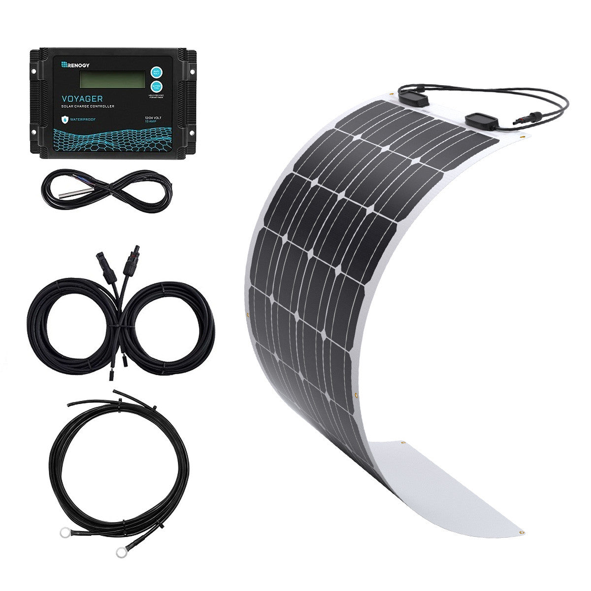 200W 12V Flexible Solar Marine Kit w Voyager Waterproof Charge Controller