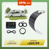 200W 12V Flexible Solar Marine Kit w/ 20A Voyager Waterproof Charge Controller