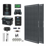 2kWh 400W 12V Solar Panel System w/Solar Panel, Battery, Inverter and Charge Controller