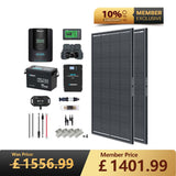 2kWh 400W 12V Solar Panel System w/Solar Panel, Battery, Inverter and Charge Controller