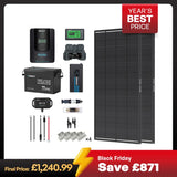 2kWh 400W 12V Solar Panel System w/Solar Panel, Battery, Inverter and Charge Controller