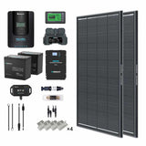2kWh 400W 12V Solar Panel System w/Solar Panel, Battery, Inverter and Charge Controller