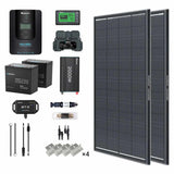 2kWh 400W 12V Solar Panel System w/Solar Panel, Battery, Inverter and Charge Controller
