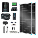 2kWh 400W 12V Solar Panel System w/Solar Panel, Battery, Inverter and Charge Controller