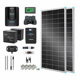 2kWh 400W 12V Solar Panel System w/Solar Panel, Battery, Inverter and Charge Controller
