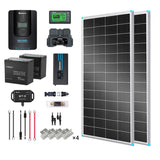 2kWh 400W 12V Solar Panel System w/Solar Panel, Battery, Inverter and Charge Controller