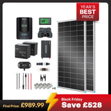 2kWh 400W 12V Solar Panel System w/Solar Panel, Battery, Inverter and Charge Controller